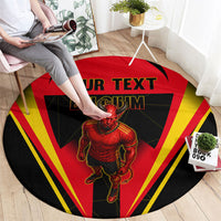 Personalized Belgium Soccer Round Carpet Belgian Football Pride Red Devils Mascot