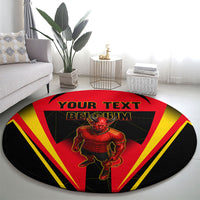 Personalized Belgium Soccer Round Carpet Belgian Football Pride Red Devils Mascot