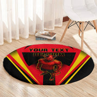 Personalized Belgium Soccer Round Carpet Belgian Football Pride Red Devils Mascot