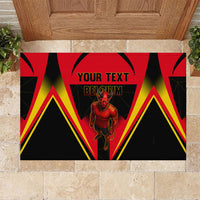 Personalized Belgium Soccer Rubber Doormat Belgian Football Pride Red Devils Mascot