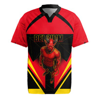 Personalized Belgium Soccer Rugby Jersey Belgian Football Pride Red Devils Mascot
