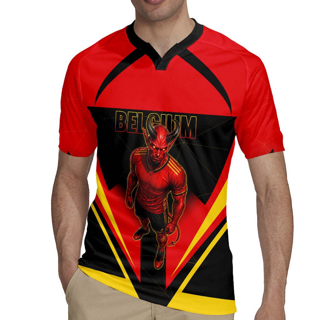 Personalized Belgium Soccer Rugby Jersey Belgian Football Pride Red Devils Mascot
