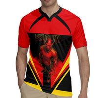 Personalized Belgium Soccer Rugby Jersey Belgian Football Pride Red Devils Mascot