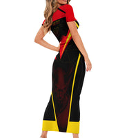 Personalized Belgium Soccer Short Sleeve Bodycon Dress Belgian Football Pride Red Devils Mascot