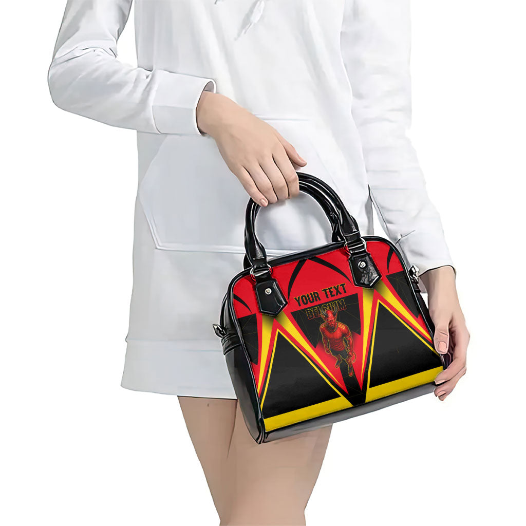 Personalized Belgium Soccer Shoulder Handbag Belgian Football Pride Red Devils Mascot