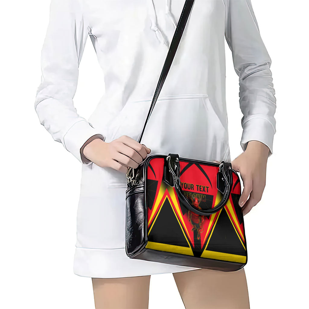 Personalized Belgium Soccer Shoulder Handbag Belgian Football Pride Red Devils Mascot
