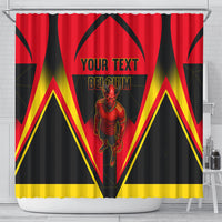 Personalized Belgium Soccer Shower Curtain Belgian Football Pride Red Devils Mascot