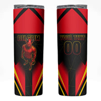Personalized Belgium Soccer Skinny Tumbler Belgian Football Pride Red Devils Mascot