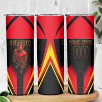 Personalized Belgium Soccer Skinny Tumbler Belgian Football Pride Red Devils Mascot