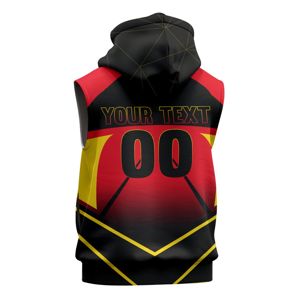 Personalized Belgium Soccer Sleeveless Zip Hoodie Belgian Football Pride Red Devils Mascot