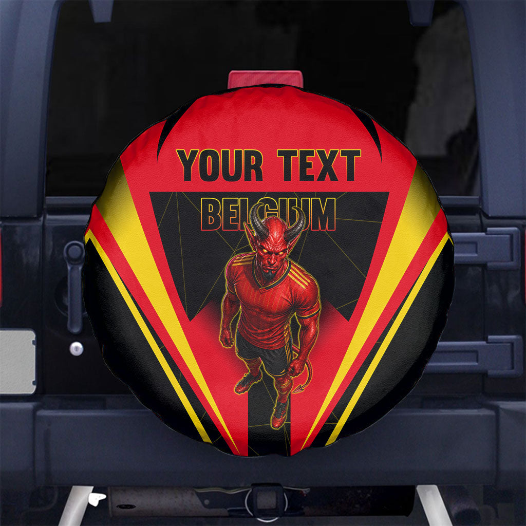 Personalized Belgium Soccer Spare Tire Cover Belgian Football Pride Red Devils Mascot