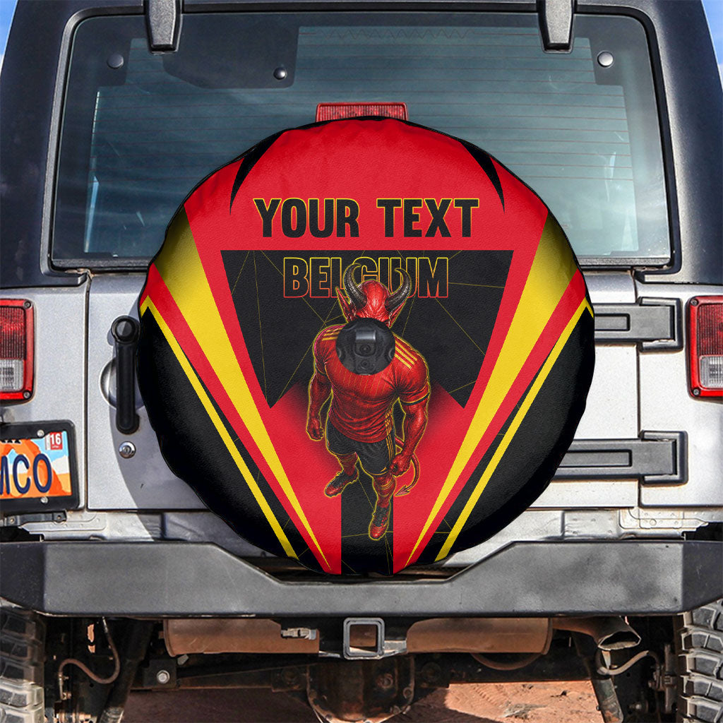 Personalized Belgium Soccer Spare Tire Cover Belgian Football Pride Red Devils Mascot