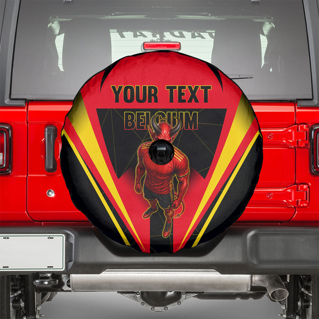 Personalized Belgium Soccer Spare Tire Cover Belgian Football Pride Red Devils Mascot