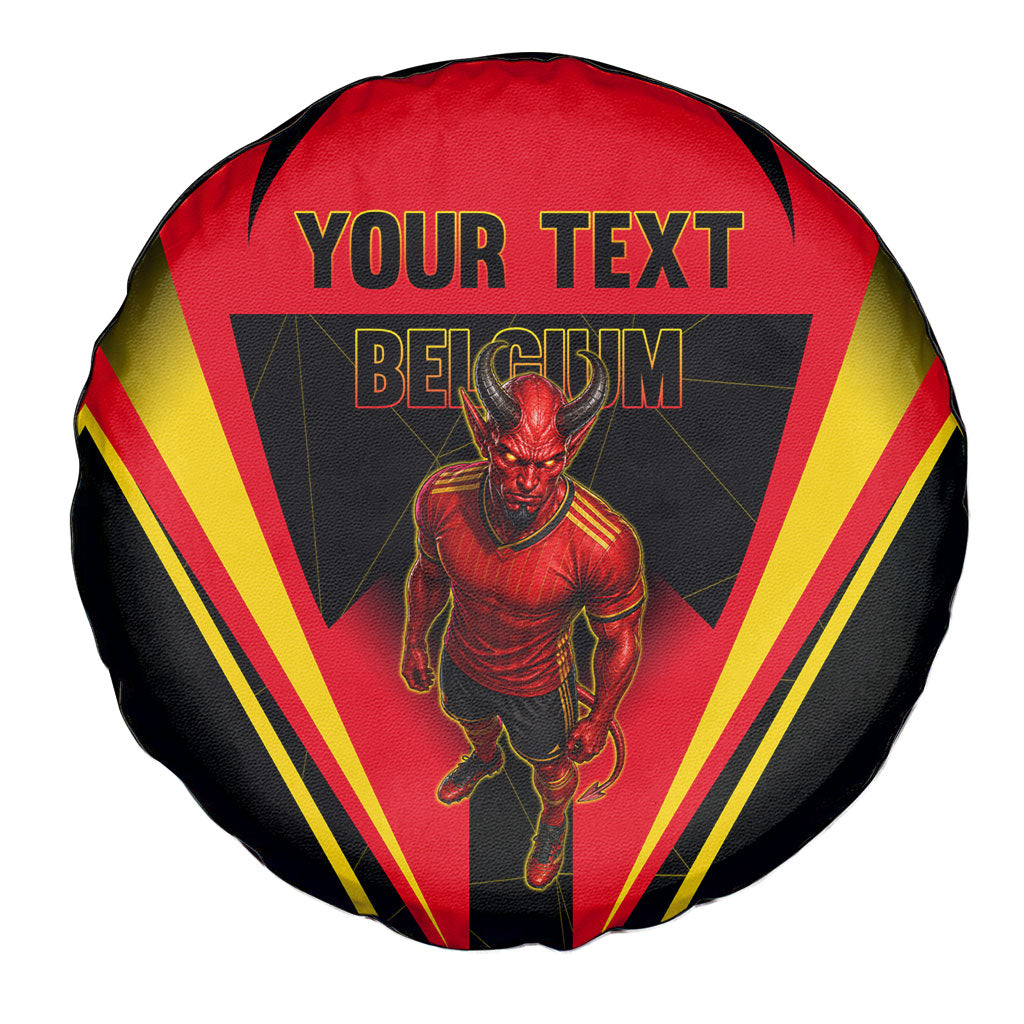 Personalized Belgium Soccer Spare Tire Cover Belgian Football Pride Red Devils Mascot