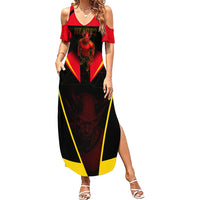 Personalized Belgium Soccer Summer Maxi Dress Belgian Football Pride Red Devils Mascot