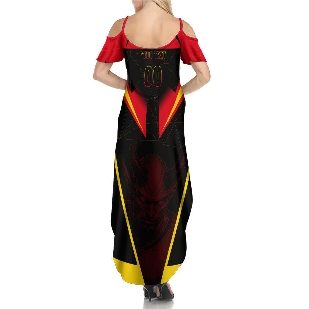 Personalized Belgium Soccer Summer Maxi Dress Belgian Football Pride Red Devils Mascot