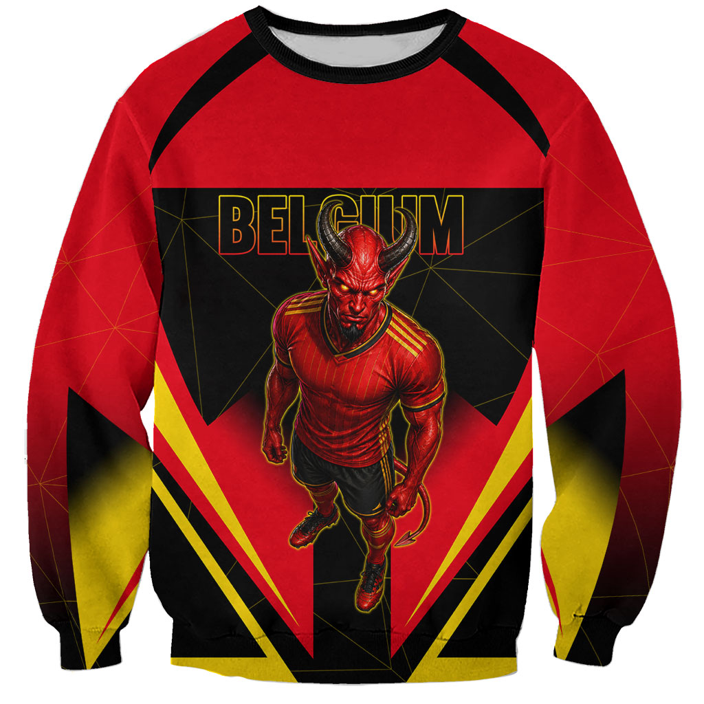 Personalized Belgium Soccer Sweatshirt Belgian Football Pride Red Devils Mascot