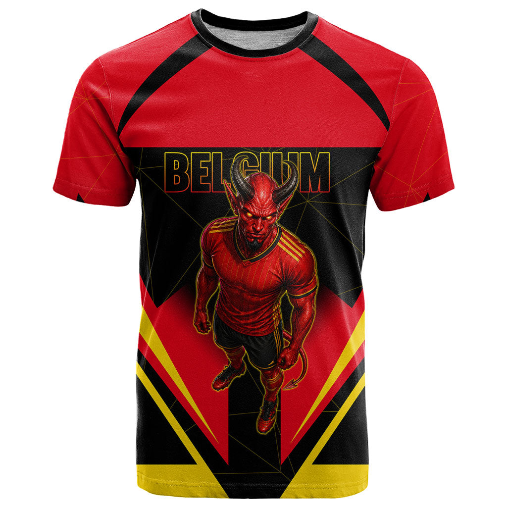 Personalized Belgium Soccer T Shirt Belgian Football Pride Red Devils Mascot