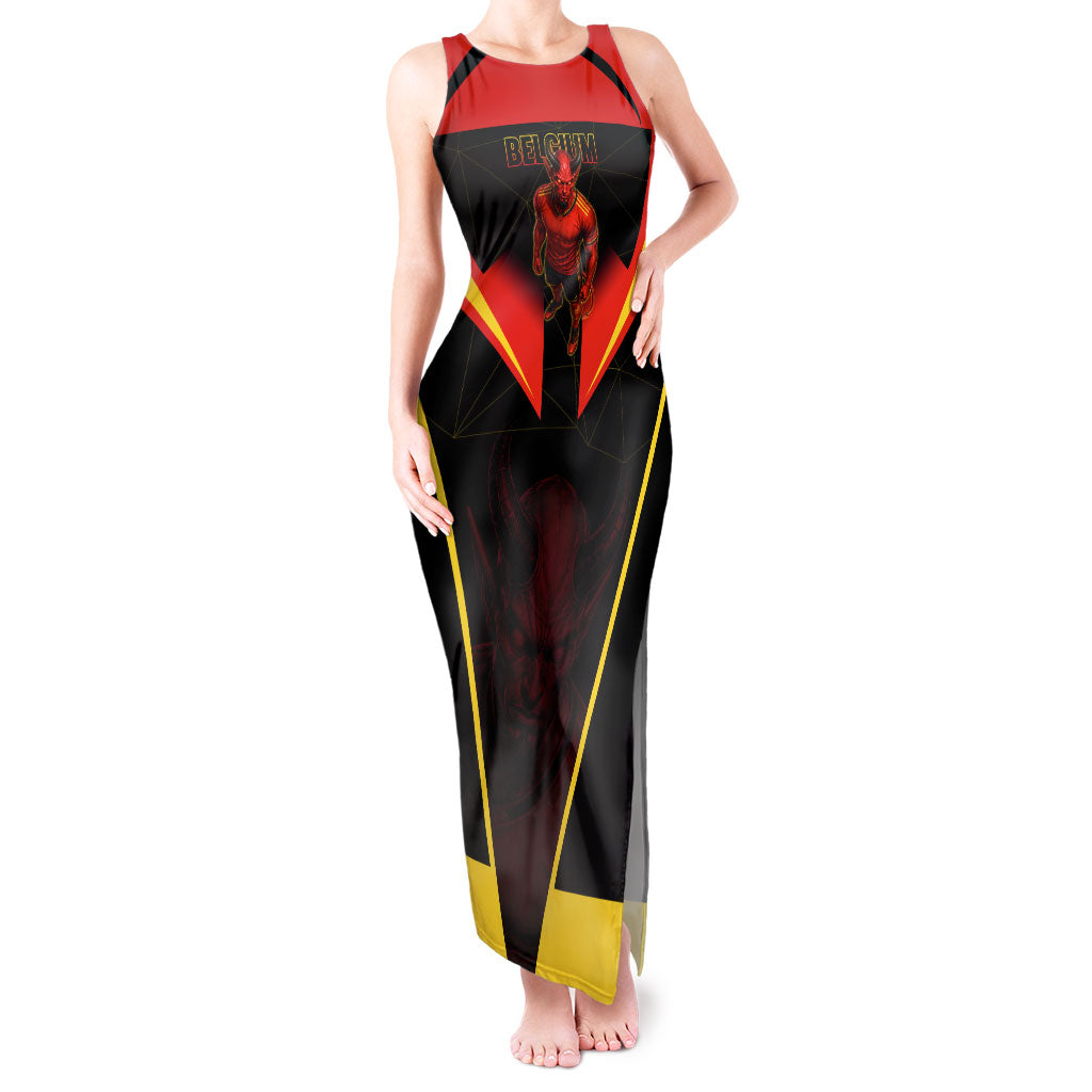 Personalized Belgium Soccer Tank Maxi Dress Belgian Football Pride Red Devils Mascot