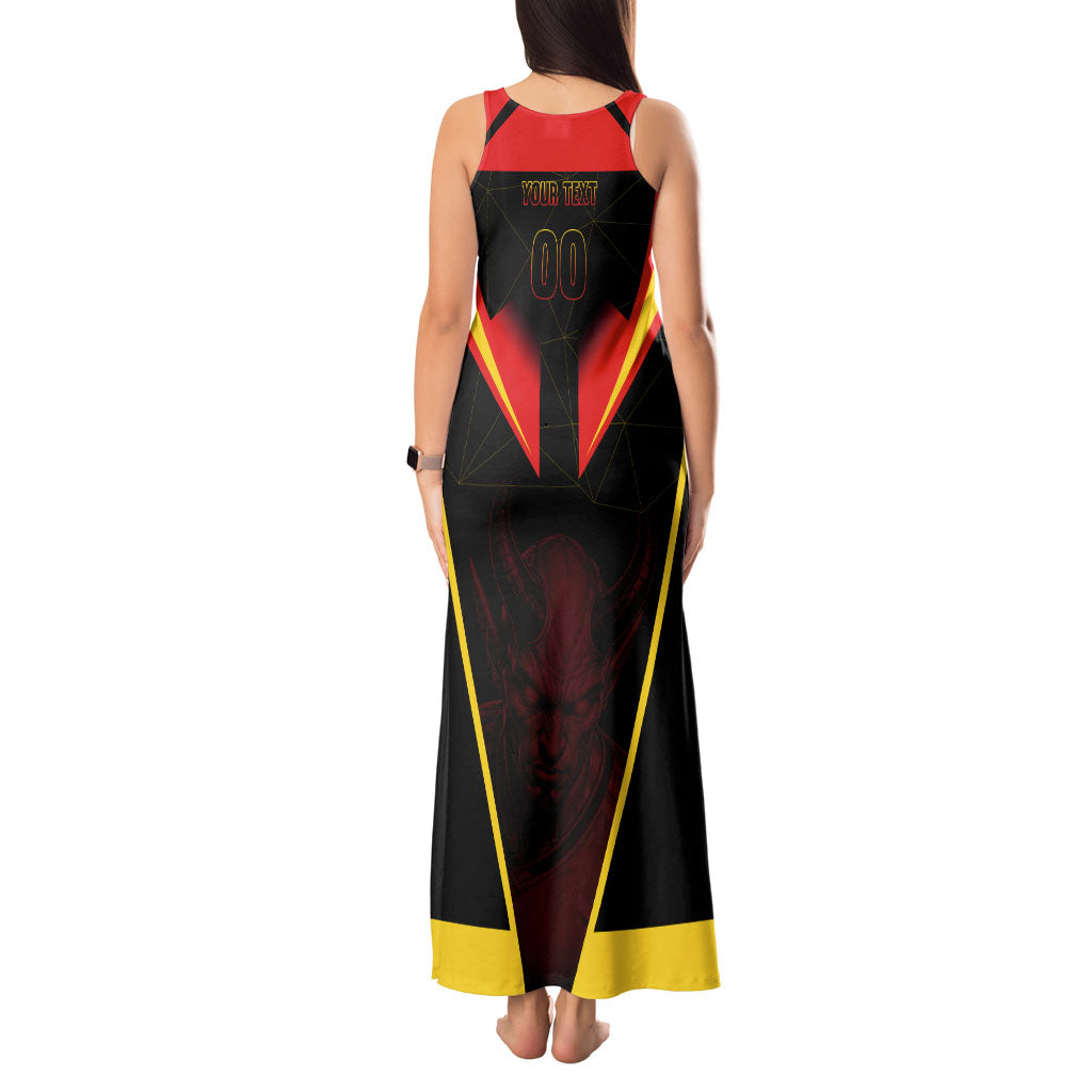 Personalized Belgium Soccer Tank Maxi Dress Belgian Football Pride Red Devils Mascot