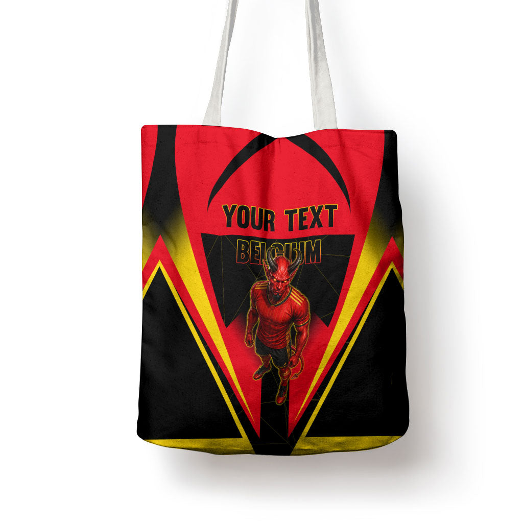 Personalized Belgium Soccer Tote Bag Belgian Football Pride Red Devils Mascot