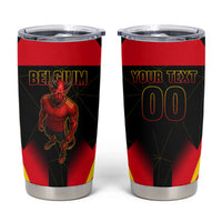 Personalized Belgium Soccer Tumbler Cup Belgian Football Pride Red Devils Mascot