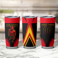 Personalized Belgium Soccer Tumbler Cup Belgian Football Pride Red Devils Mascot