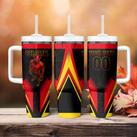 Personalized Belgium Soccer Tumbler With Handle Belgian Football Pride Red Devils Mascot