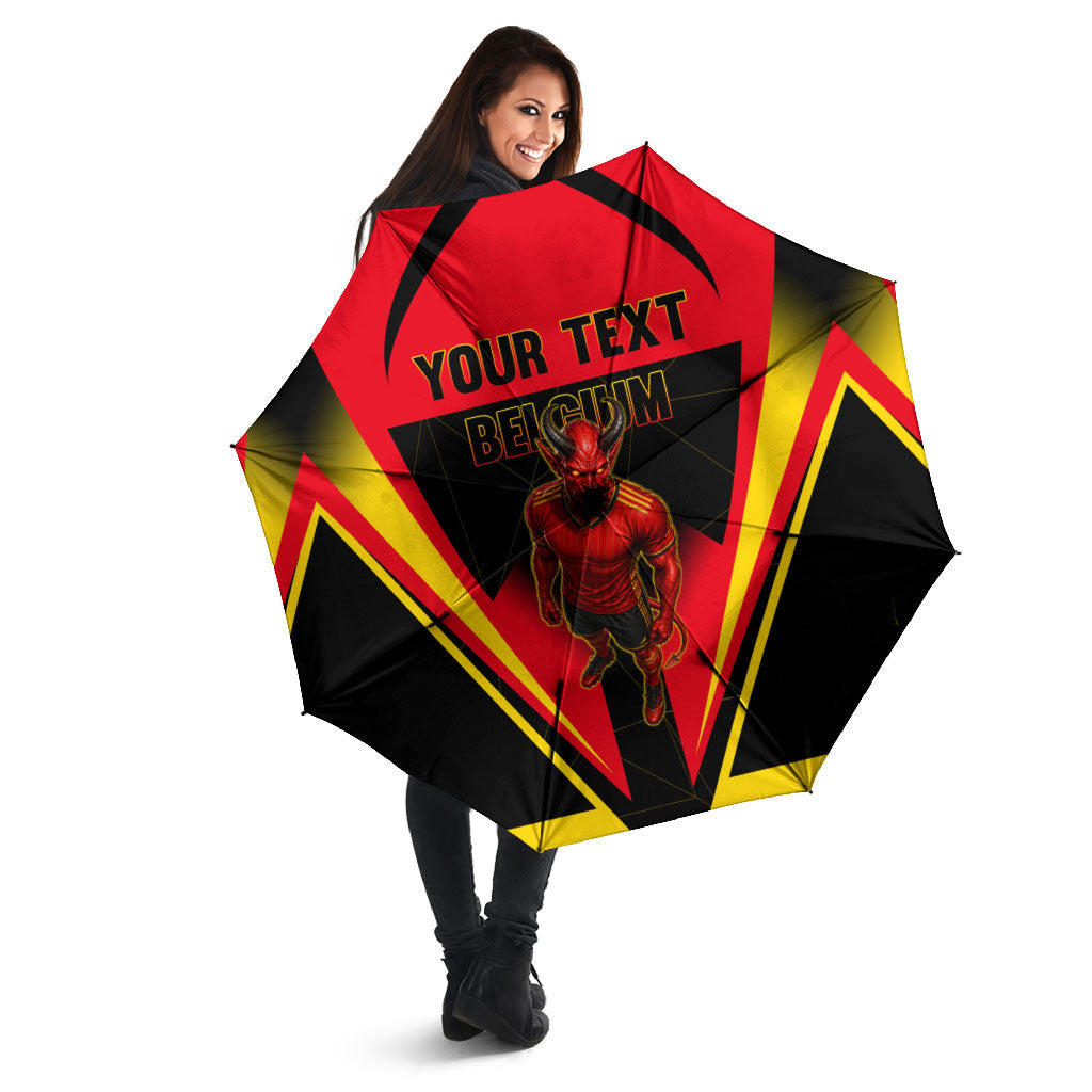 Personalized Belgium Soccer Umbrella Belgian Football Pride Red Devils Mascot