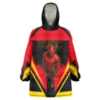 Personalized Belgium Soccer Wearable Blanket Hoodie Belgian Football Pride Red Devils Mascot