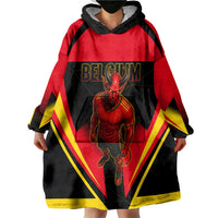 Personalized Belgium Soccer Wearable Blanket Hoodie Belgian Football Pride Red Devils Mascot