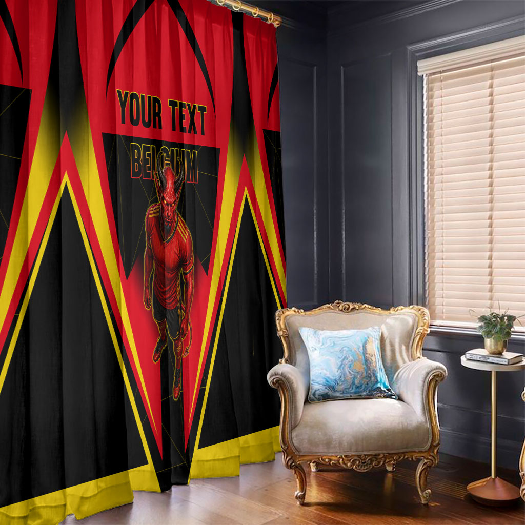 Personalized Belgium Soccer Window Curtain Belgian Football Pride Red Devils Mascot