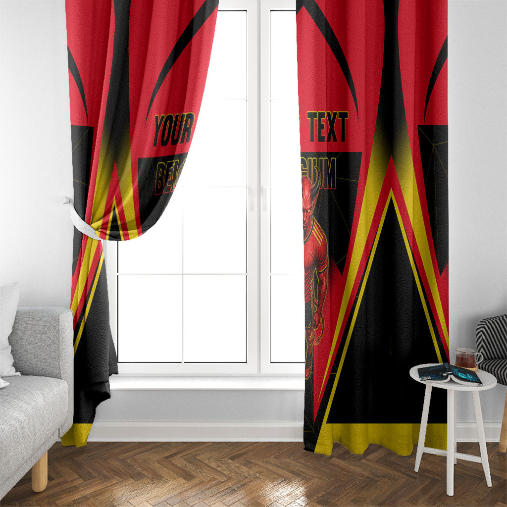 Personalized Belgium Soccer Window Curtain Belgian Football Pride Red Devils Mascot