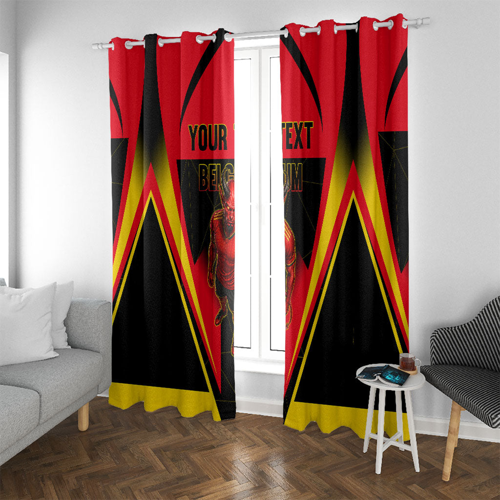 Personalized Belgium Soccer Window Curtain Belgian Football Pride Red Devils Mascot