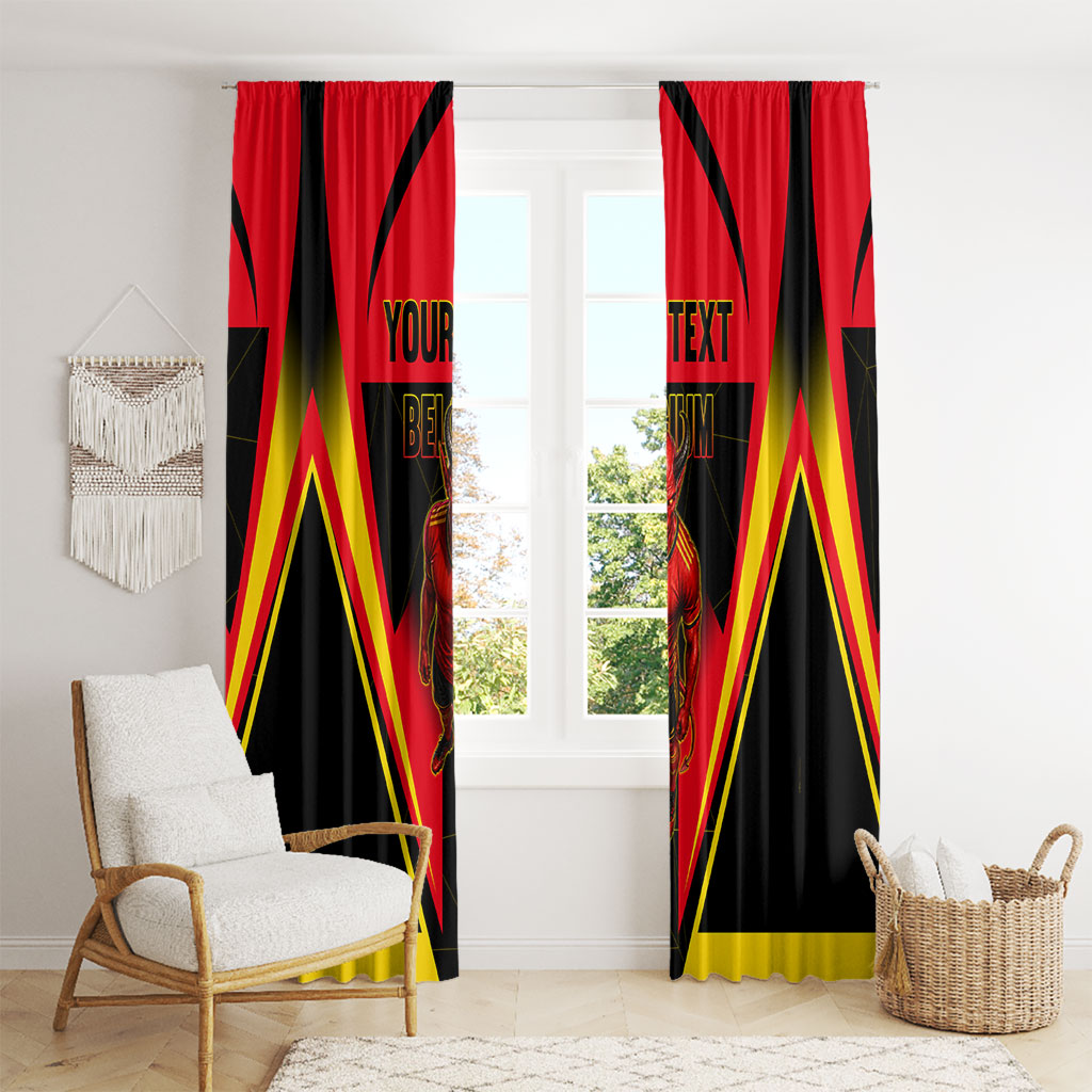 Personalized Belgium Soccer Window Curtain Belgian Football Pride Red Devils Mascot