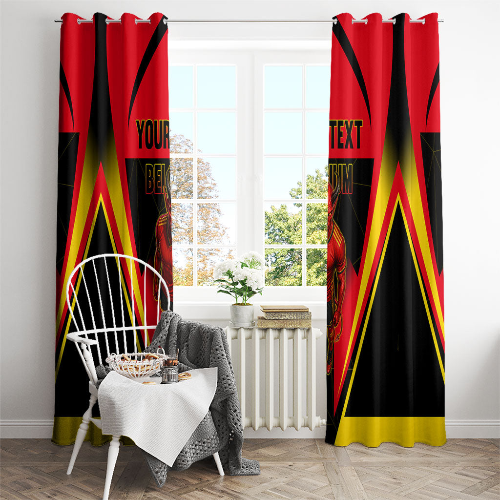 Personalized Belgium Soccer Window Curtain Belgian Football Pride Red Devils Mascot