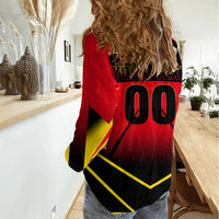 Personalized Belgium Soccer Women Casual Shirt Belgian Football Pride Red Devils Mascot