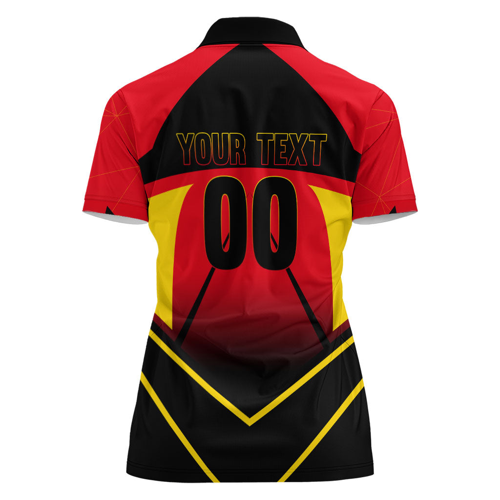 Personalized Belgium Soccer Women Polo Shirt Belgian Football Pride Red Devils Mascot