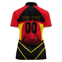 Personalized Belgium Soccer Women Polo Shirt Belgian Football Pride Red Devils Mascot