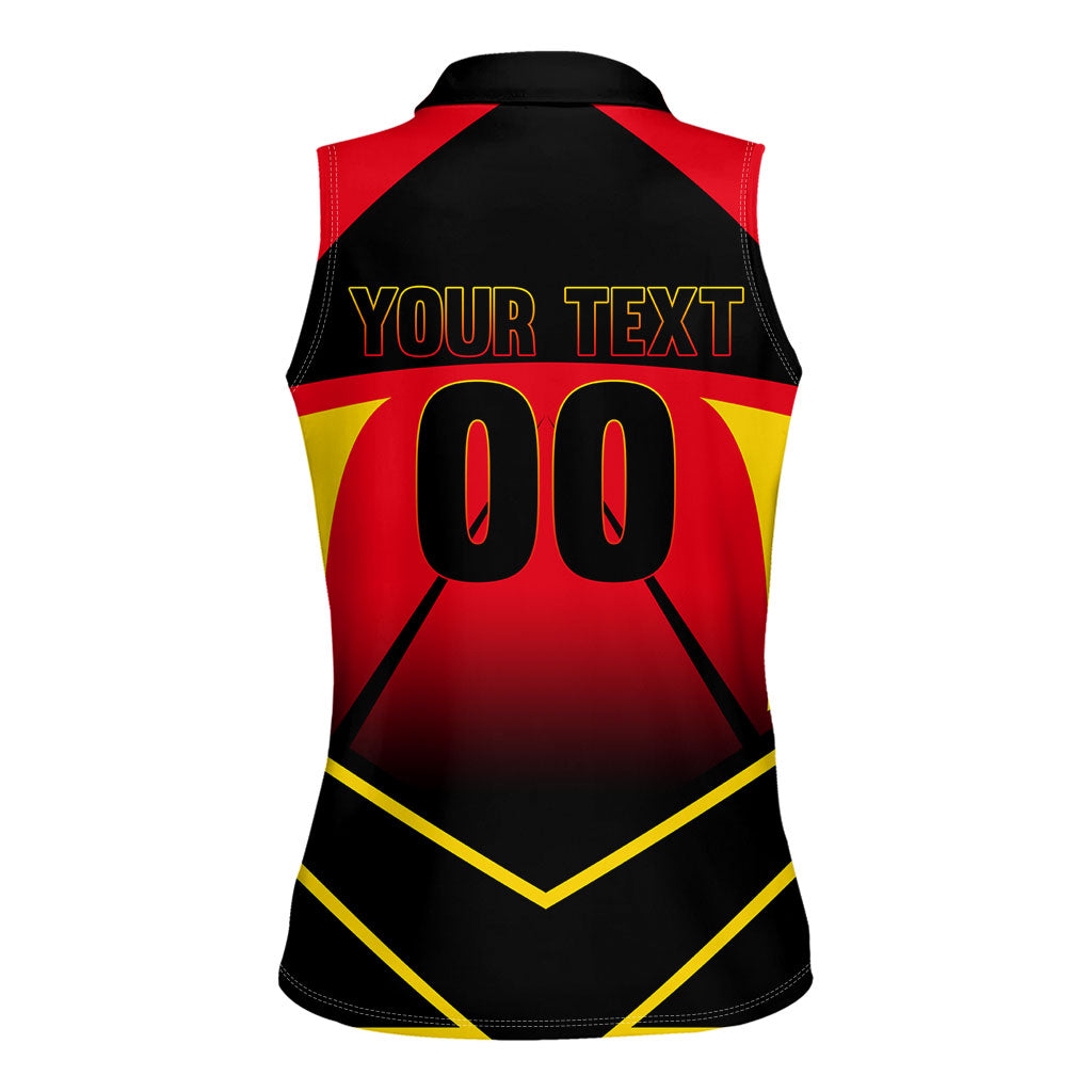 Personalized Belgium Soccer Women Sleeveless Polo Shirt Belgian Football Pride Red Devils Mascot