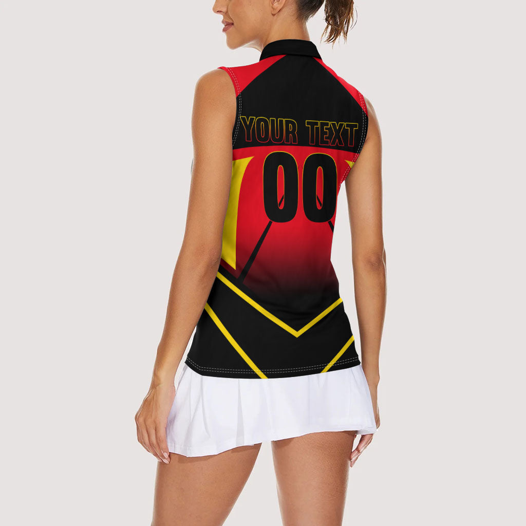 Personalized Belgium Soccer Women Sleeveless Polo Shirt Belgian Football Pride Red Devils Mascot