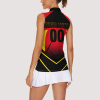 Personalized Belgium Soccer Women Sleeveless Polo Shirt Belgian Football Pride Red Devils Mascot