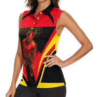 Personalized Belgium Soccer Women Sleeveless Polo Shirt Belgian Football Pride Red Devils Mascot