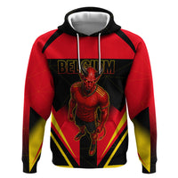 Personalized Belgium Soccer Zip Hoodie Belgian Football Pride Red Devils Mascot