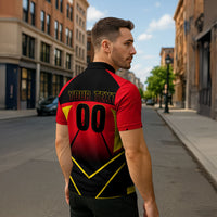 Personalized Belgium Soccer Zipper Polo Shirt Belgian Football Pride Red Devils Mascot