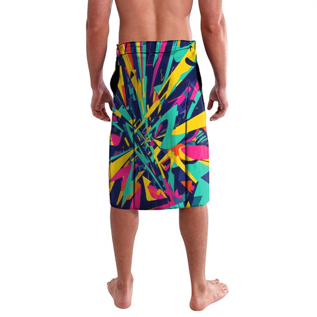 Custom Bowling Strike Design Lavalava Colorful Pins and Purple Ball in Abstract Splatter Art Style - Wonder Print Shop