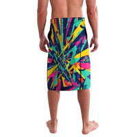 Custom Bowling Strike Design Lavalava Colorful Pins and Purple Ball in Abstract Splatter Art Style - Wonder Print Shop