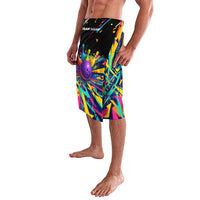 Custom Bowling Strike Design Lavalava Colorful Pins and Purple Ball in Abstract Splatter Art Style - Wonder Print Shop