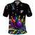 Custom Bowling Strike Design Polo Shirt Colorful Pins and Purple Ball in Abstract Splatter Art Style - Wonder Print Shop