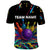 Custom Bowling Strike Design Polo Shirt Colorful Pins and Purple Ball in Abstract Splatter Art Style - Wonder Print Shop